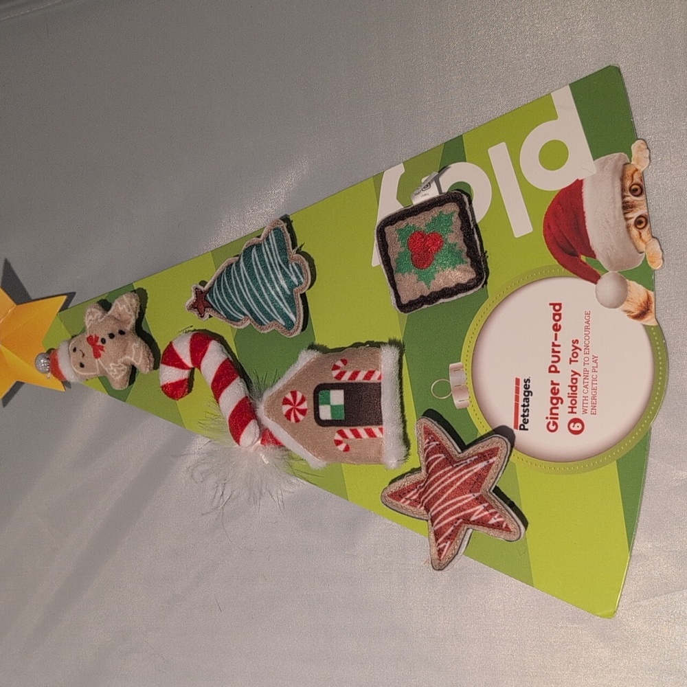Petstages Christmas Cat Toys Teaser Wand & Catnip Felt Toys - Picture 2 of 5